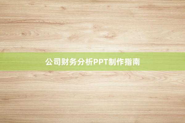 公司财务分析PPT制作指南